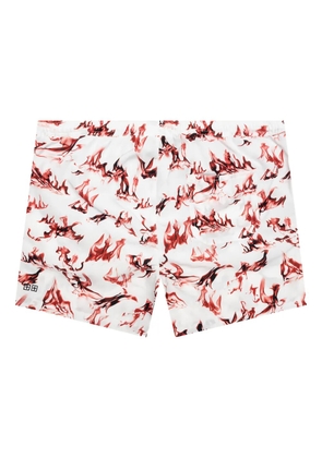 Ksubi Burnt Board-print drawstring shorts - White