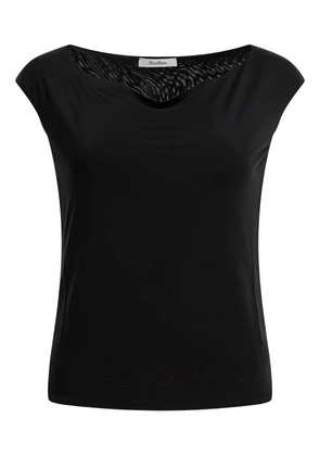 Max Mara boat-neck silk top - Black