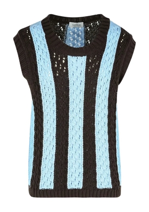 Laneus striped knitted vest - Blue