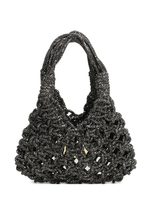 Hibourama Vannifique beaded knotted tote bag - Black