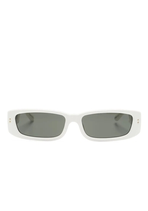 Linda Farrow rectangle-frame tinted sunglasses - White