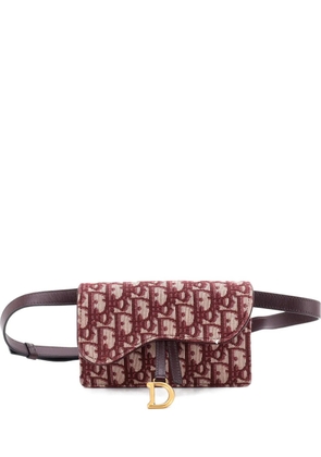 Christian Dior Pre-Owned Saddle Rectangular Oblique Canvas belt bag - Red