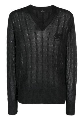 ETRO logo-embroidered cashmere jumper - Grey