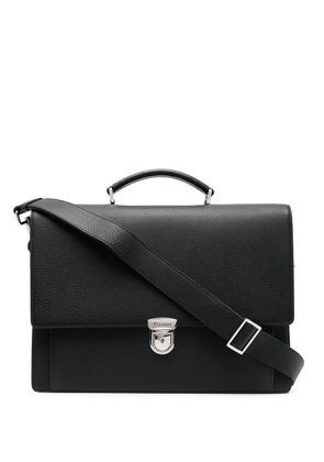 Aspinal Of London City Laptop leather briefcase - Black