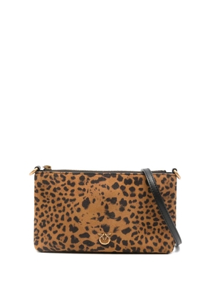 PINKO small leopard-print clutch bag - Brown