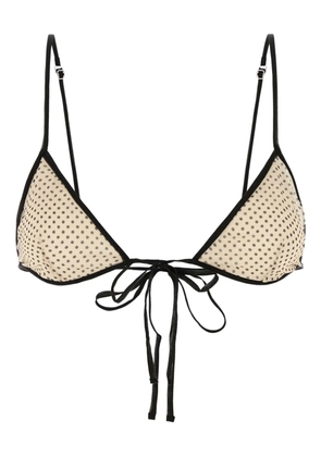 Prada printed chiffon bra - Neutrals