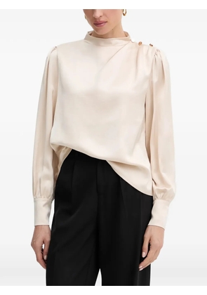 FRACOMINA mock-neck satin top - Neutrals