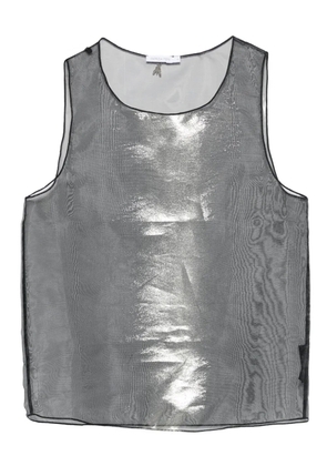 Patrizia Pepe metallic organza top - Grey