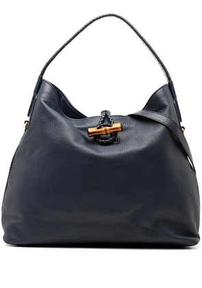 Gucci Pre-Owned 2000-2015 Leather Hip Bamboo satchel - Blue