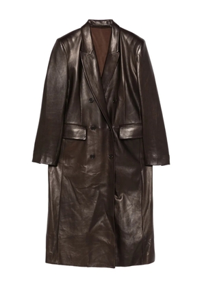 Salvatore Santoro double-breasted leather coat - Brown