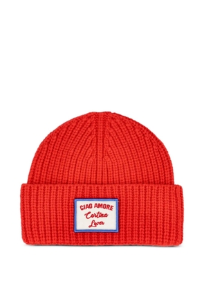 Giada Benincasa ribbed-knit logo-patch beanie - Red