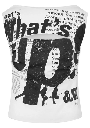 Moschino text-print top - White