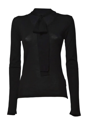 SOLOTRE tie-neck sweater - Black