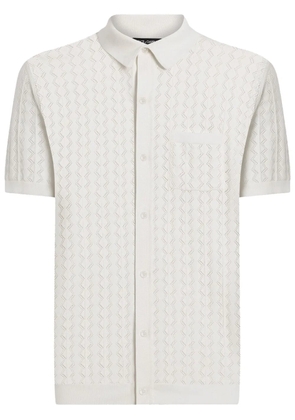 Dolce & Gabbana openwork cotton polo shirt - White