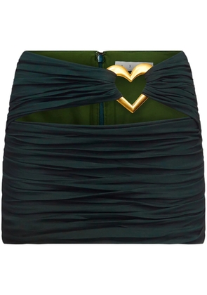 AREA cut-out ruched miniskirt - Green
