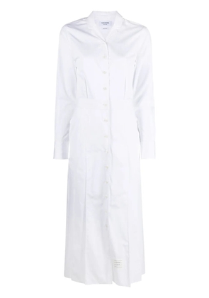 Thom Browne pleated poplin shirtdress - White
