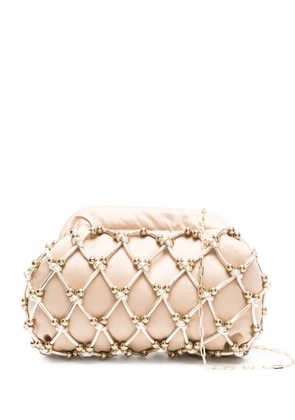 Rosantica beaded satin clutch - Neutrals