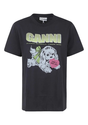 GANNI puppy graphic T-shirt - Grey