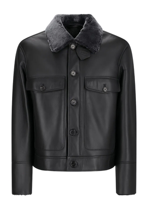 Desa 1972 leather boxy jacket - Black