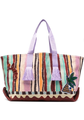 ALEMAIS Michelle striped tote bag - Neutrals