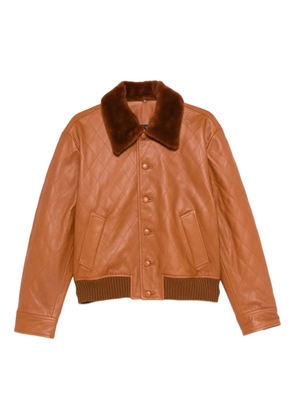 Ernest W. Baker quilted leather jacket - Brown