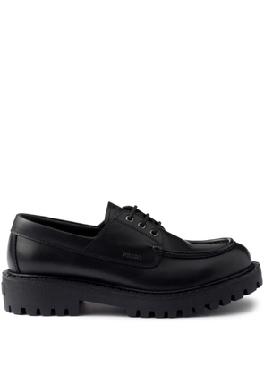 Prada leather lace-up derby shoes - Black