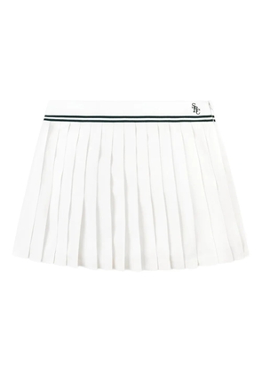 Sporty & Rich pleated striped mini skirt - White