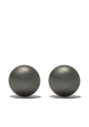 Yoko London 18kt white gold Classic Tahitian pearl stud earrings - Silver