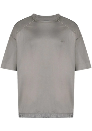 Juun.J logo-embroidered cotton T-shirt - Grey