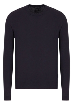 Armani Exchange logo-embroidered knitted jumper - Blue