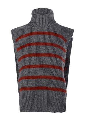 DAVANTINO turtleneck striped sweater - Grey