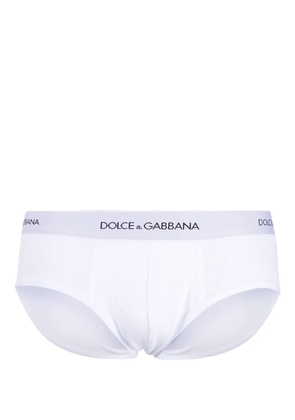 Dolce & Gabbana logo-waistband ribbed-knit briefs - White