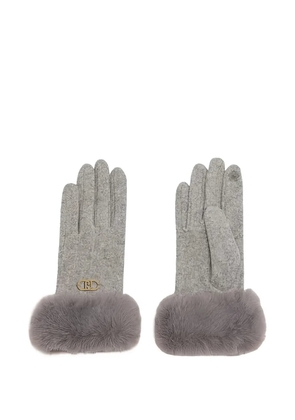 LIU JO faux fur-detail gloves - Grey