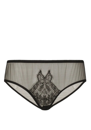 Dolce & Gabbana tulle-lace overlay briefs - Black