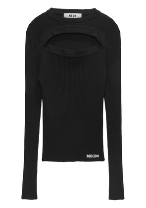 MSGM cut out knitted top - Black