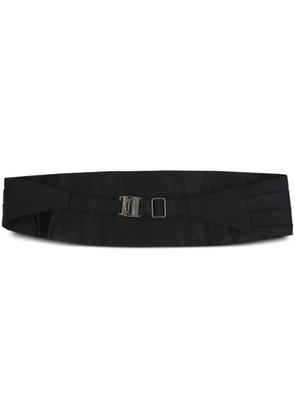 Zegna silver hardware silk belt - Black