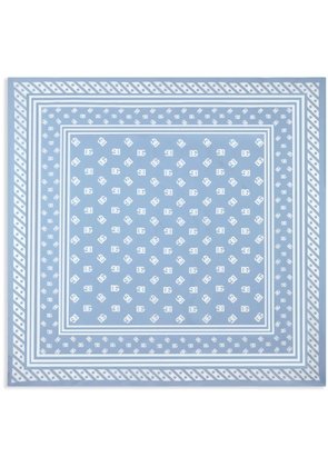 Dolce & Gabbana DNA logo-print silk scarf - Blue