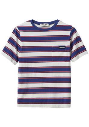 Miu Miu striped cotton T-shirt - Blue