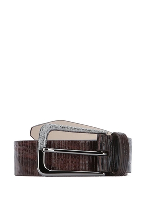 Brunello Cucinelli leather buckle belt - Brown