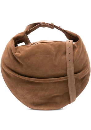 FEDERICO CINA Tortellino suede-leather tote bag - Brown