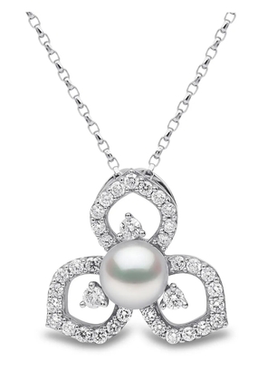 Yoko London 18kt white gold Petal pearl and diamond pendant - Silver