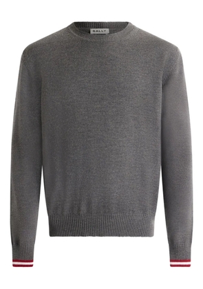 Bally striped-cuff crew-neck sweater - Grey