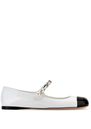 Miu Miu patent leather ballerinas - White