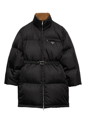 Prada triangle-logo down coat - Black