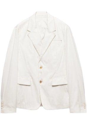 Prada single-breasted cotton jacket - White