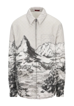 Gucci mountain-print zip-up jacket - White