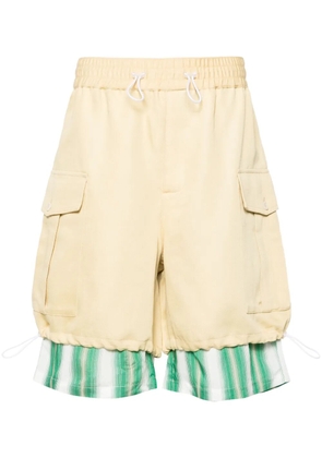 Wales Bonner layered twill cargo shorts - Yellow
