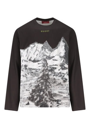 Gucci graphic-print long-sleeve T-shirt - Black