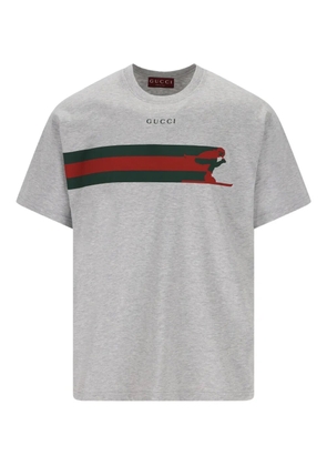 Gucci stripe graphic-print T-shirt - Grey