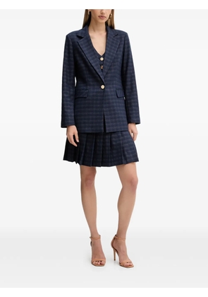 FRACOMINA pleated check-print mini skirt - Blue